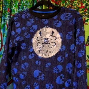 "Third Eye" Snake detail upcycled shirt from Tulsa OK